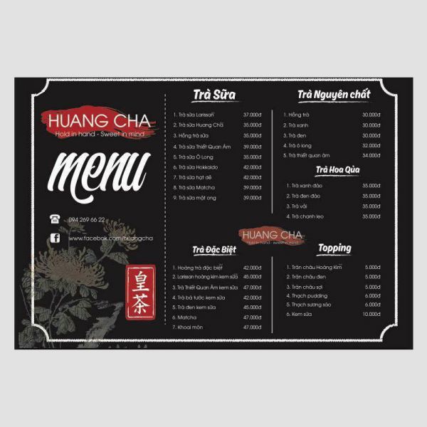 Nhận in menu tại tphcm